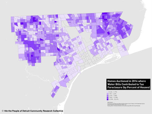 Detroit Tax Foreclosure Water Bill Map